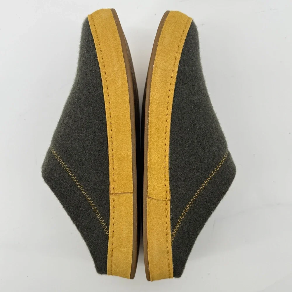 OluKai‎ Hamani Hulu Wool Mule Slipper Olive Green Men 7 Sheepskin Shearling New